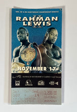Load image into Gallery viewer, Rahman vs Lewis II 2001 WBC IBF IBO Heavyweight Championship Ticket 11/17