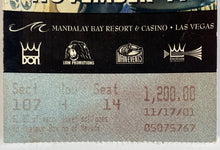 Load image into Gallery viewer, Rahman vs Lewis II 2001 WBC IBF IBO Heavyweight Championship Ticket 11/17