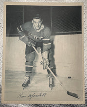 Load image into Gallery viewer, 1945-54 Quaker Oats Hockey Ken Mosdell Montreal Canadiens 8x10 Blue Tint Photo