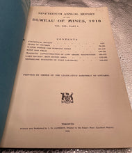 Load image into Gallery viewer, Nineteenth Annual Report of the Bureau of Mines, 1910 - Vol. XIX, Part I