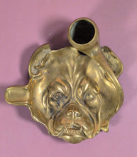 Load image into Gallery viewer, Vintage Art Nouveau Brass Bulldog Head Ashtray - Cigar & Cigarette Rest