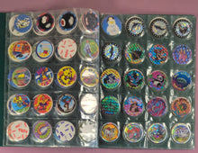 Load image into Gallery viewer, Vintage 90s Pog Collection in Custom Hand-Painted Binder Lion King NHL