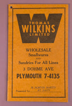 Load image into Gallery viewer, Vintage Thomas Wilkins Ltd Wholesale Smallwares Advertising Pamphlet Toronto