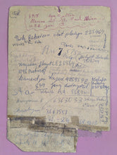 Load image into Gallery viewer, Vintage Abbey Taxi Card with Extensive Handwritten Notes Toronto Ephemera