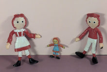 Load image into Gallery viewer, Vintage 1988 MacMillan Raggedy Ann & Andy PVC Figures Lot of 3 Toys