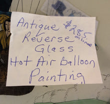 Load image into Gallery viewer, Vintage Framed Oval Reverse Glass Painting Hot Air Balloon Francesco Arban