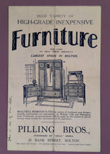 Load image into Gallery viewer, Vintage Pilling Bros. Furniture Advertisement Flyer Bolton England Ephemera