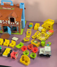 Load image into Gallery viewer, Vintage 1980s Fisher-Price Little People #952 House Lot w/ Figures & Accessories