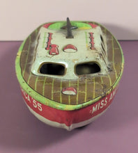 Load image into Gallery viewer, Vintage Marx Miss America '55 Tin Litho Toy Boat Japan