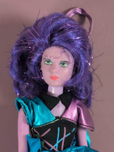 Load image into Gallery viewer, Vintage Hasbro Style Fashion Doll Purple Hair Metallic Teal Pink Outfit 1980s