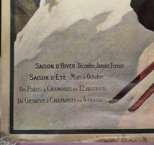 Load image into Gallery viewer, c.1905 Georges Riom Chamonix Mont-Blanc PLM Sports D'Hiver Ski Poster