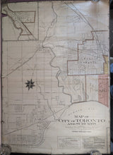 Load image into Gallery viewer, Vintage Map of City of Toronto and Suburbs by The Map Specialty Company c.1912