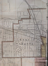 Load image into Gallery viewer, Vintage Map of City of Toronto and Suburbs by The Map Specialty Company c.1912
