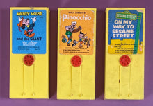 Load image into Gallery viewer, Lot of 3 Vintage Fisher-Price Movie Viewer Cartridges Disney & Sesame Street