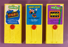 Load image into Gallery viewer, Vintage Lot of 3 Fisher-Price Movie Viewer Cartridges Sesame Street & Disney