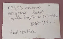 Load image into Gallery viewer, 1960s Ronson VeraFlame Pocket Lighter Red Leather Made in England