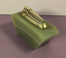 Load image into Gallery viewer, Vintage Ronson Varaflame Table Lighter Green Stone MCM Base