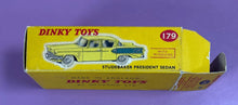 Load image into Gallery viewer, Vintage Dinky Toys 179 Studebaker President Sedan Empty Box Meccano England