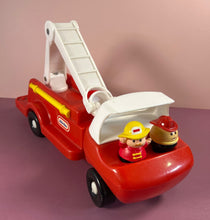 Load image into Gallery viewer, Vintage Little Tikes Red Fire Truck Engine with Ladder & 2 Firefighter Figures