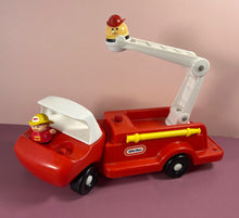 Load image into Gallery viewer, Vintage Little Tikes Red Fire Truck Engine with Ladder & 2 Firefighter Figures