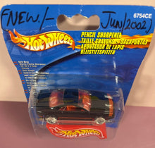 Load image into Gallery viewer, 2001 Hot Wheels RoseArt Pencil Sharpener Black Car New Sealed 6754CE