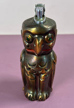 Load image into Gallery viewer, Vintage Two-Faced Owl & Devil Totem Figural Lighter with Green Rhinestone Eyes
