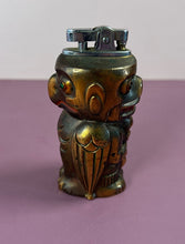 Load image into Gallery viewer, Vintage Two-Faced Owl & Devil Totem Figural Lighter with Green Rhinestone Eyes