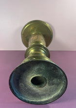 Load image into Gallery viewer, Antique Japanese Brass Usabata Ikebana Vase with Engraved Bird & Figure