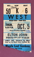 Load image into Gallery viewer, Vintage 1972 Elton John Concert Ticket Stub Maple Leaf Gardens Toronto
