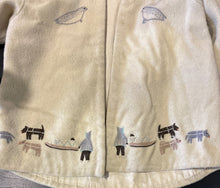 Load image into Gallery viewer, 1960s Inuit Wool Coat with Fur Hood and Applique Art