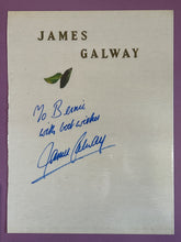 Load image into Gallery viewer, James Galway Autographed & Inscribed Card Page "To Bernie with best wishes"