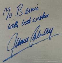 Load image into Gallery viewer, James Galway Autographed & Inscribed Card Page "To Bernie with best wishes"