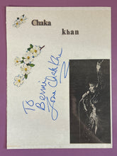 Load image into Gallery viewer, Chaka Khan Autographed & Personalized Scrapbook Page 'To Bernie Love Chaka'