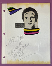Load image into Gallery viewer, Marcel Marceau "Bip" Signed Autograph & Flower Sketch on Program Page 1988