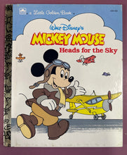 Load image into Gallery viewer, Vintage 1987 Walt Disney's Mickey Mouse Heads for the Sky Little Golden Book