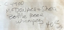 Load image into Gallery viewer, Antique c.1900 McDonach & Shea Winnipeg Embossed Amber Beer Bottle