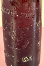 Load image into Gallery viewer, Antique c.1900 McDonach & Shea Winnipeg Embossed Amber Beer Bottle