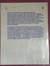 Load image into Gallery viewer, Royal Canadian Mint 1993 Stanley Cup Centennial Dollar Display Plaque w/COA