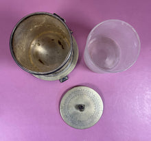 Load image into Gallery viewer, Antique Victorian Silver Plated Engraved Biscuit Barrel Jar on Stand