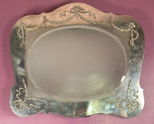 Load image into Gallery viewer, Antique 1911 Elkington & Co. Sterling Silver Easel Back Vanity Mirror 19x16"