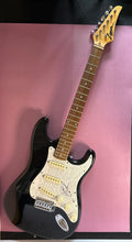 Load image into Gallery viewer, Autographed Lyon by Washburn LI15 Stratocaster Style Electric Guitar Black