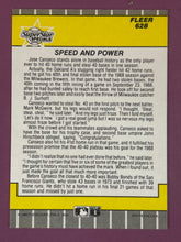 Load image into Gallery viewer, 1989 Fleer Superstar Specials #628 Jose Canseco Autographed Card Speed & Power
