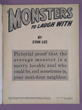 Load image into Gallery viewer, Monsters to Laugh With Magazine #1 First Issue (1964) by Stan Lee
