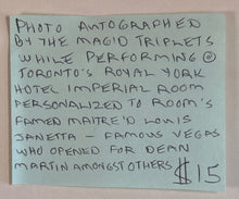 Load image into Gallery viewer, Vintage Autographed The Magid Triplets 8x10 B&W Photo by Maurice Seymour