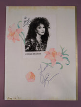 Load image into Gallery viewer, Connie Francis Autographed Photo Page Dated 1992