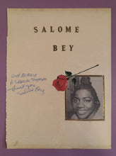 Load image into Gallery viewer, Salome Bey Autographed Photo & Clipping Folder Signed 'For Bernie'