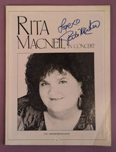 Load image into Gallery viewer, Rita MacNeil In Concert Tour Program Autographed Signed Love xo