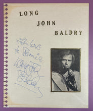 Load image into Gallery viewer, Long John Baldry Signed Autograph Album Page w/ Photo "with love to Perrie"