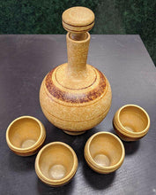 Load image into Gallery viewer, Vintage American Pottery Decanter & 4 Cup Set -- Unique Design