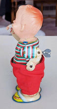 Load image into Gallery viewer, Vintage Metal Wind-Up Toy - baby Drinking & Pulling Down Pants - Works!